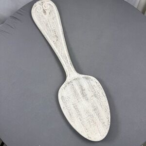 Large Whitewash Spoon Wall Decor Kitchen Rustic Farmhouse Kitschy Distressed